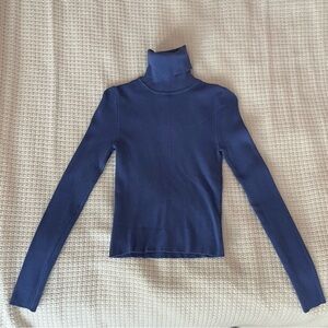 Zara Blue Knit Turtleneck